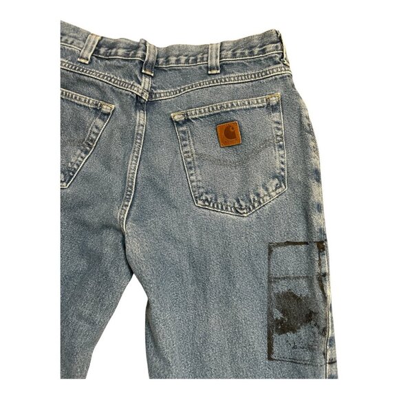 Carhartt Men's Relaxed Fit Denim Straight Jeans Medium Wash Size 32x34 - Picture 3 of 9